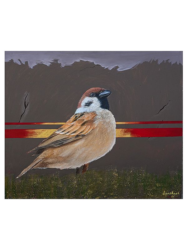 The Last Sparrow | Oil And Acrylic On Canvas | By Sanskaar Singh