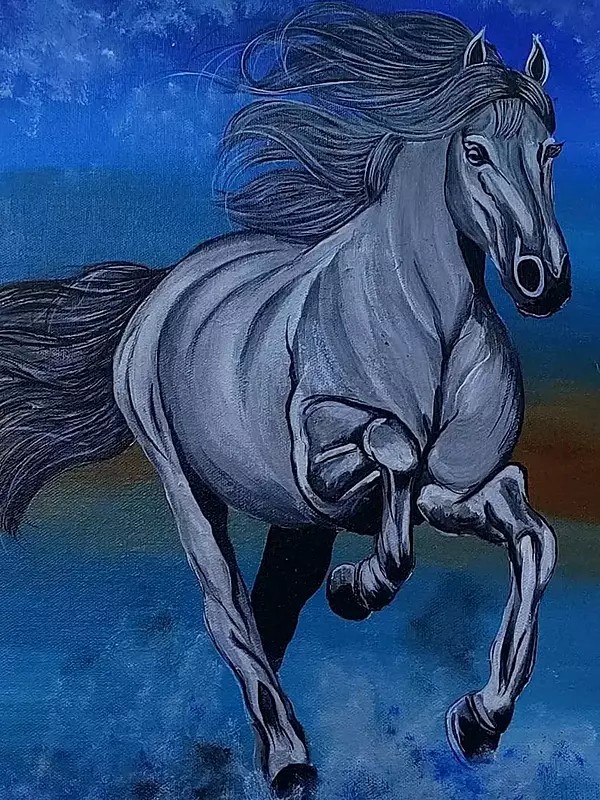 The Running Horse | Acrylic On Canvas | By Kashiram Kharde