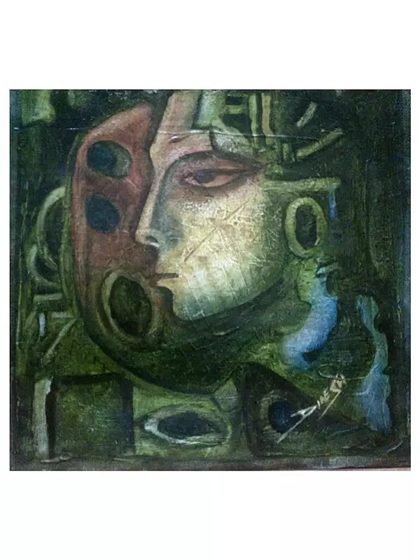 Contemplating The Face | Oil On Canvas | By Dinesh Kumar