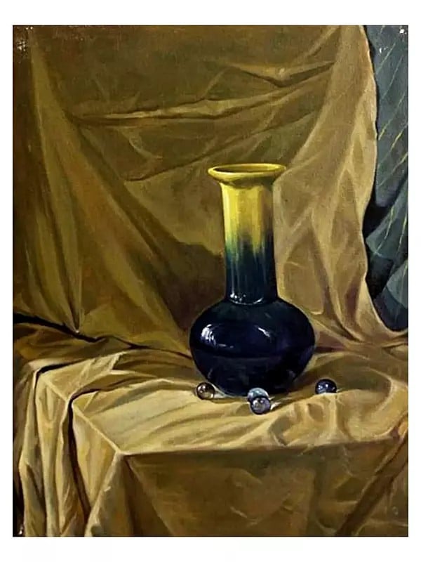 Marble Flower Vase | Oil On Canvas | By Dipa Talukder