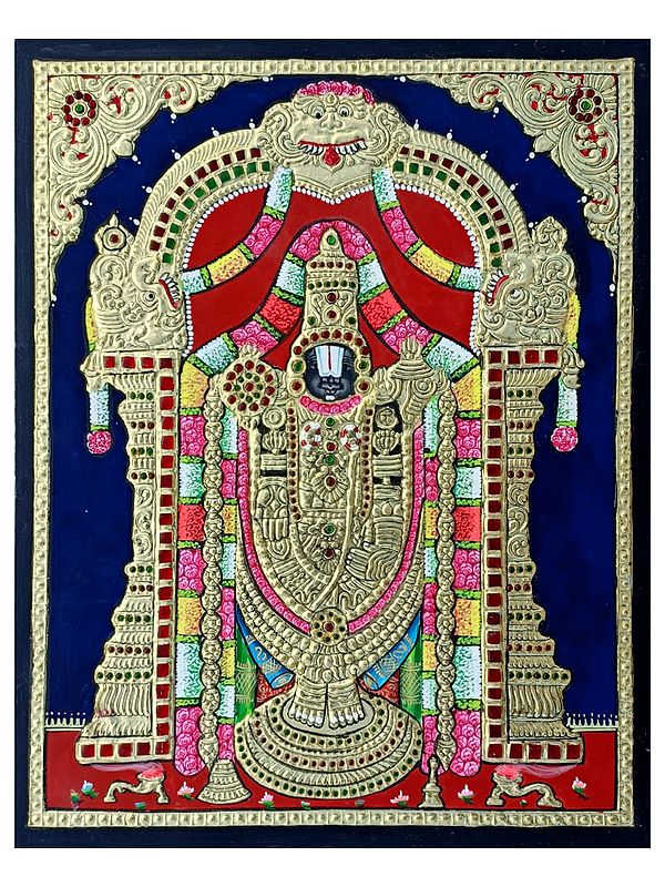 Tirupati Balaji Tanjore Painting | Traditional Colors with 22K Gold