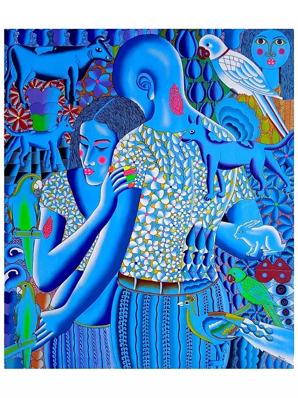 Loving Couple  | Acrylic On Canvas | By Kattakuri Ravi