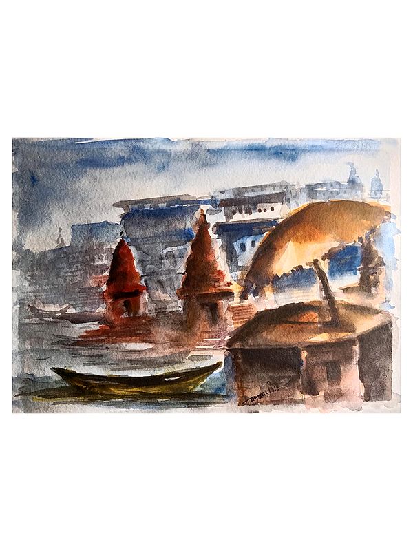 A Sweet Memory Of Ghat | Watercolor On Paper | By Raj Kumar Singh
