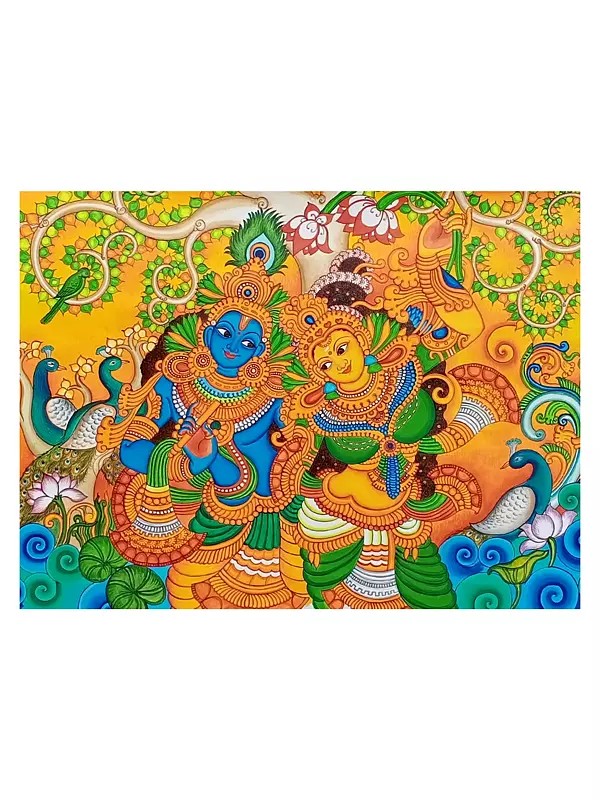 Krishna Leela | Acrylic On Canvas | By Sarans Guruvayur