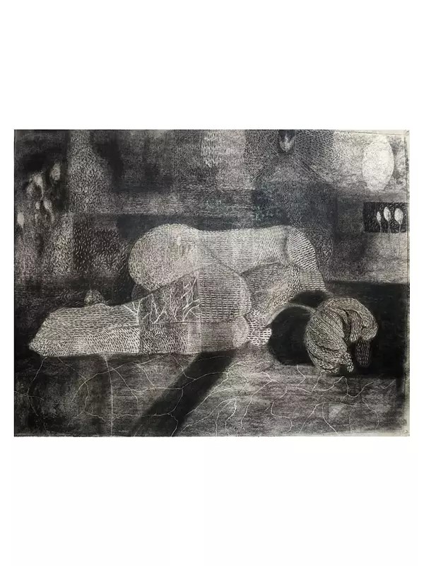 Menarche-Discomfort | Charcoal On Canvas | By Aman Kumar Bavariya