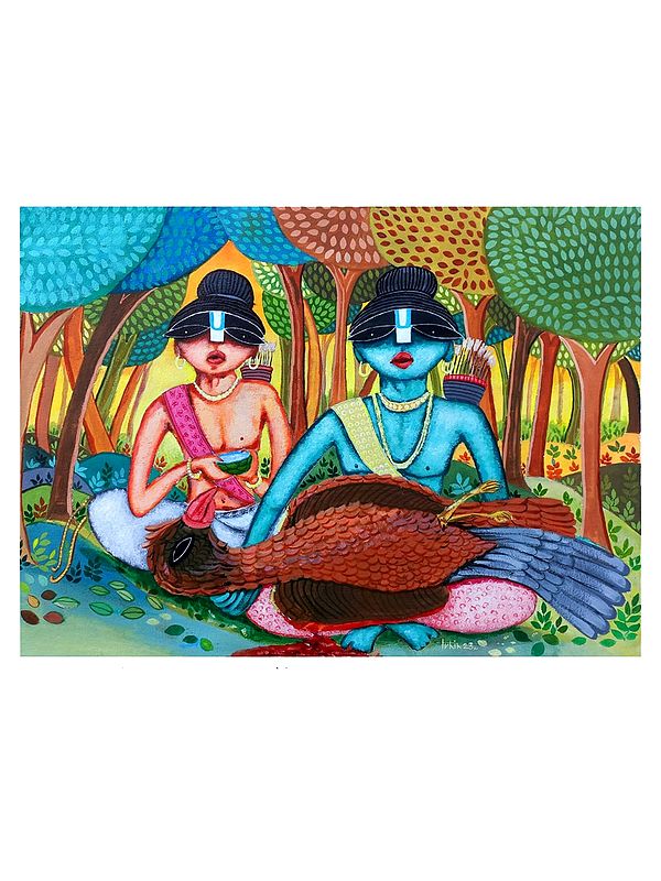 Jatayu With Lord Rama | Acrylic On Paper | By Tuhin Rakshit