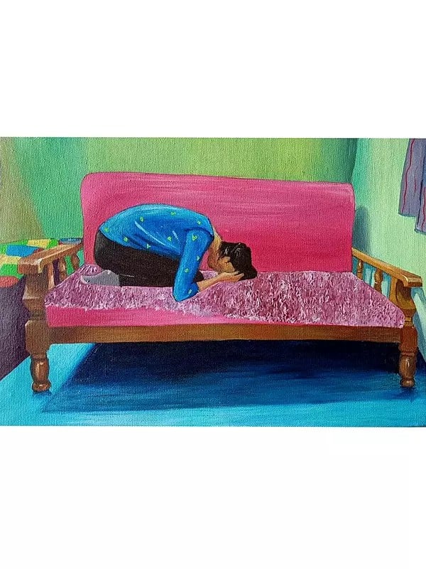 Boy's Loneliness | Acrylic On Canvas | By Nishtha Jain