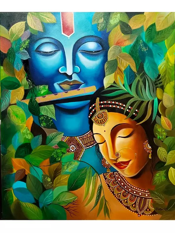 Radha Krishna | Acrylic And Mixed Medium | By Niva