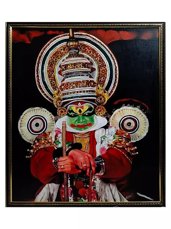 Attractive Kathakali Painting with Frame | Acrylic on Canvas | By Geethu Suresh