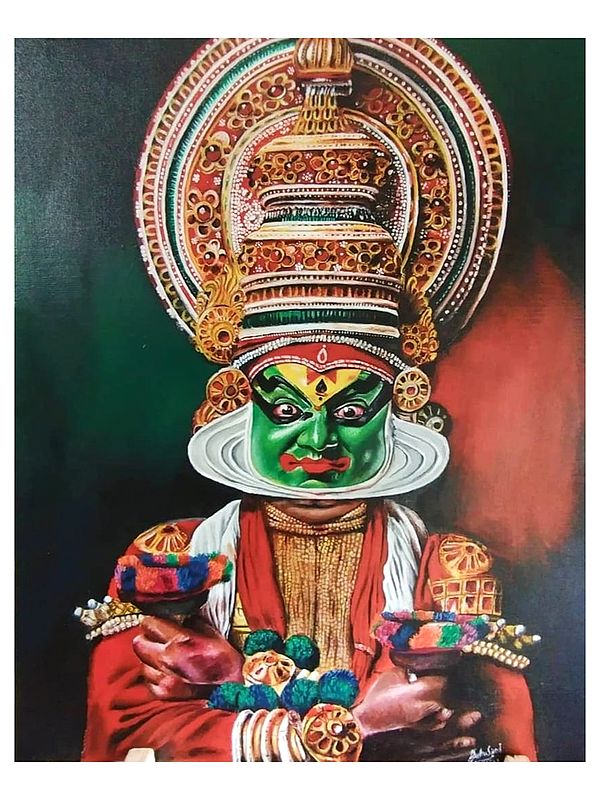 Angry Face Of Kathakali Dancer | Acrylic On Canvas | By Geethu Suresh