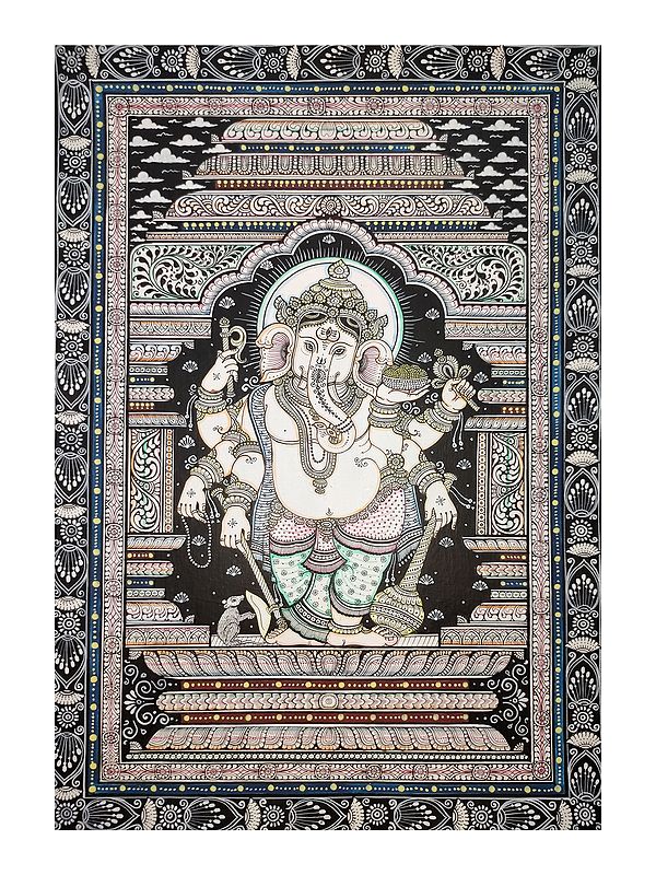 Standing Lord Ganesha | Watercolor On Handmade Sheet | By Jayadev Moharana