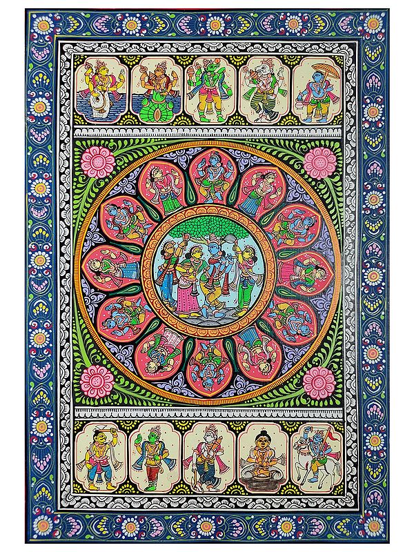 Lord Krishna Playing Flute | Watercolor On Handmade Sheet | By Jayadev Moharana
