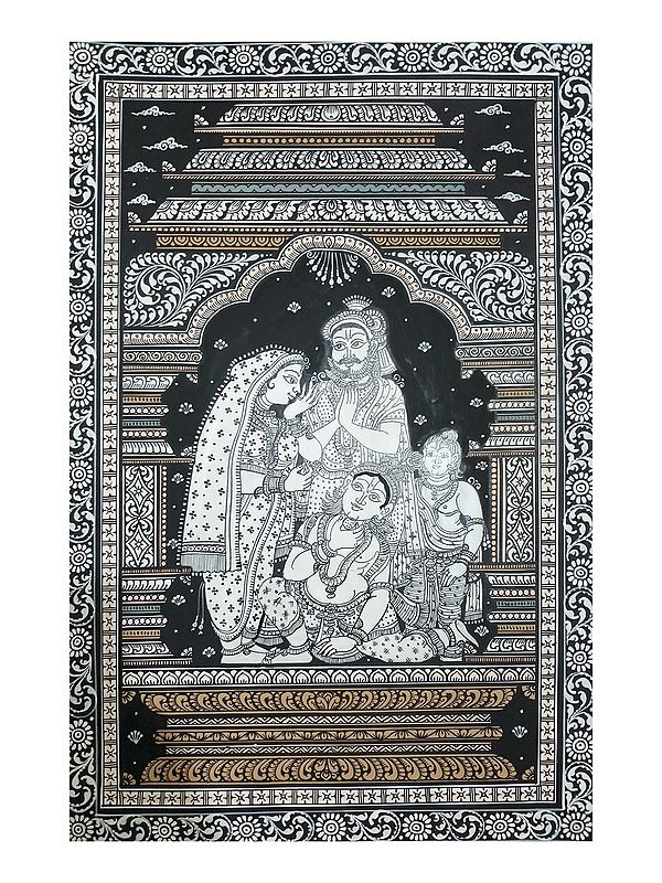 Laddu Gopal With Family | Watercolor On Handmade Sheet | By Jayadev Moharana