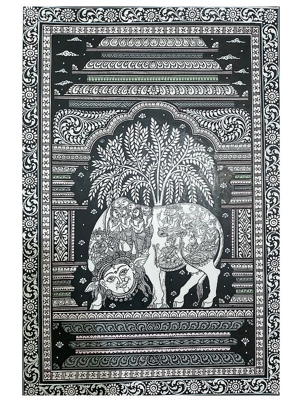 Goddess Kamdhenu | Watercolor On Handmade Sheet | By Jayadev Moharana