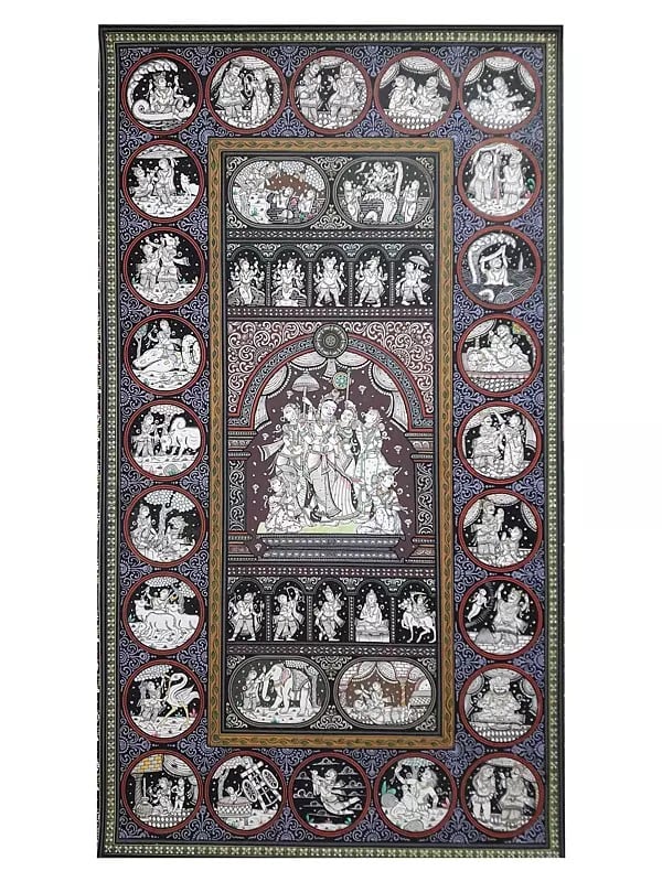 Story Of Lord Krishna | Watercolor On Handmade Sheet | By Jayadev Moharana