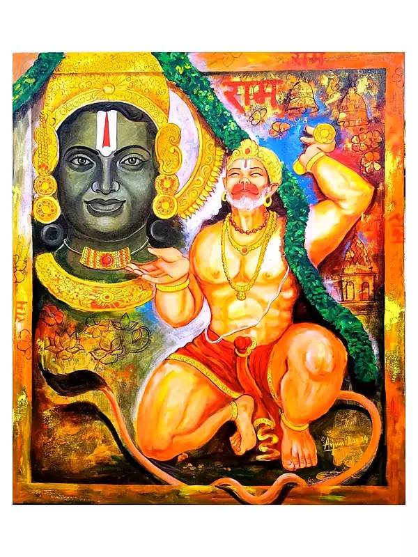 Ram Bhakt Hanuman | Acrylic On Canvas | By Arjun Das