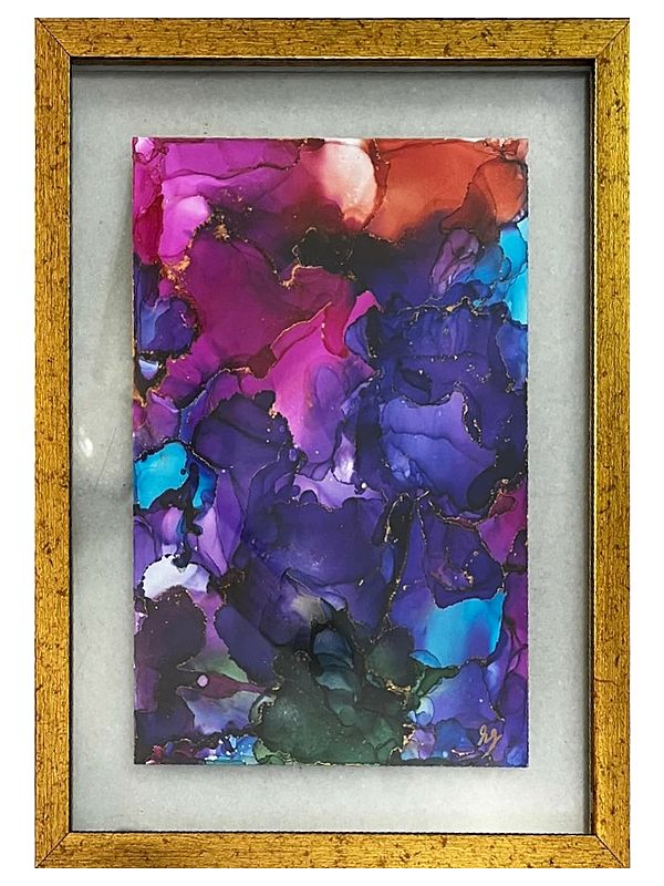 Mixture Of Colors - Abstract | With Frame | Ink On Canvas | By Ruchi Gupta