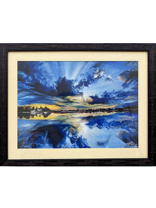 Amazing Nature View | Watercolor On Sheet | With Frame  | By Jashanpreet Kaur