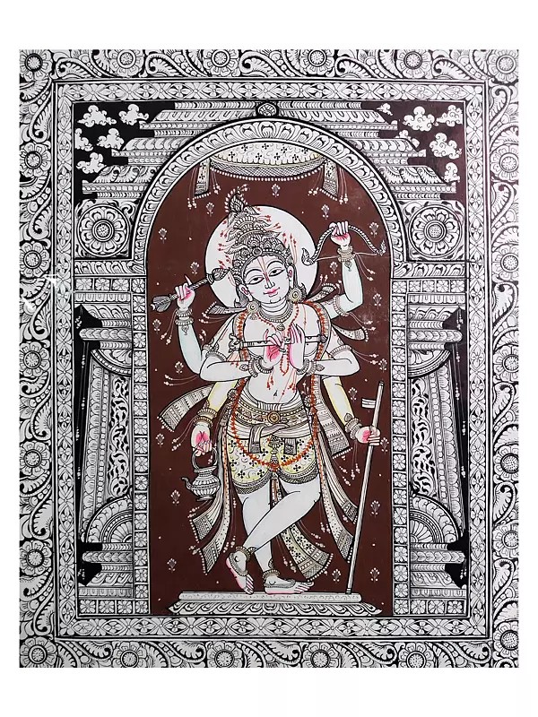 Murlidhar Lord Krishna | Natural Color On Handmade Sheet | By Rakesh Kumar