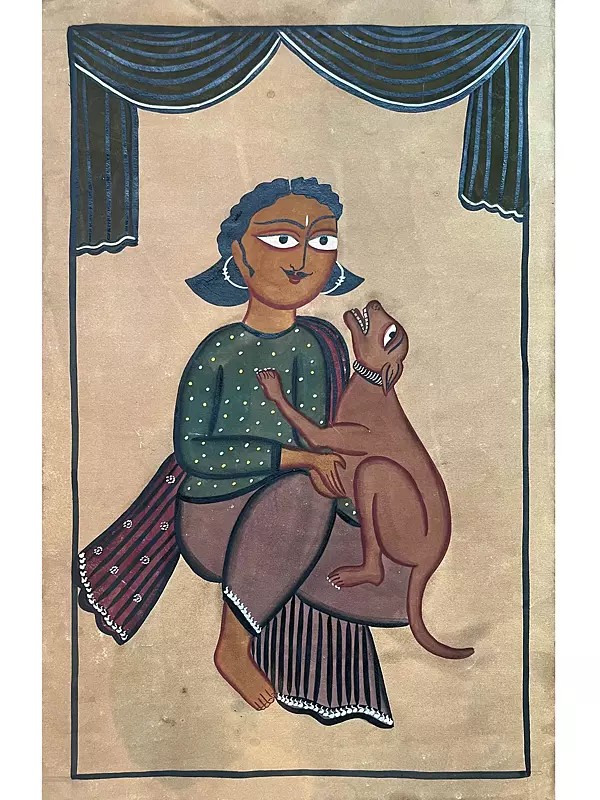Animal Lover Kalighat | Stone Colors On Handmade Canvas