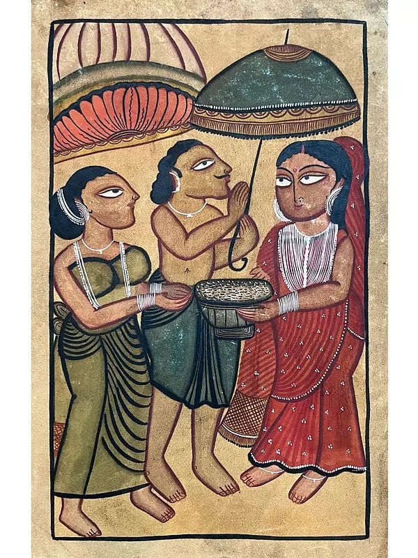 Moneylender Kalighat | Stone Colors On Handmade Canvas