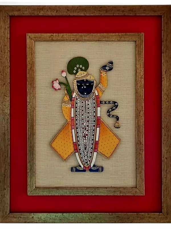Shrinath Ji | Post Colors On Cloth | With Frame