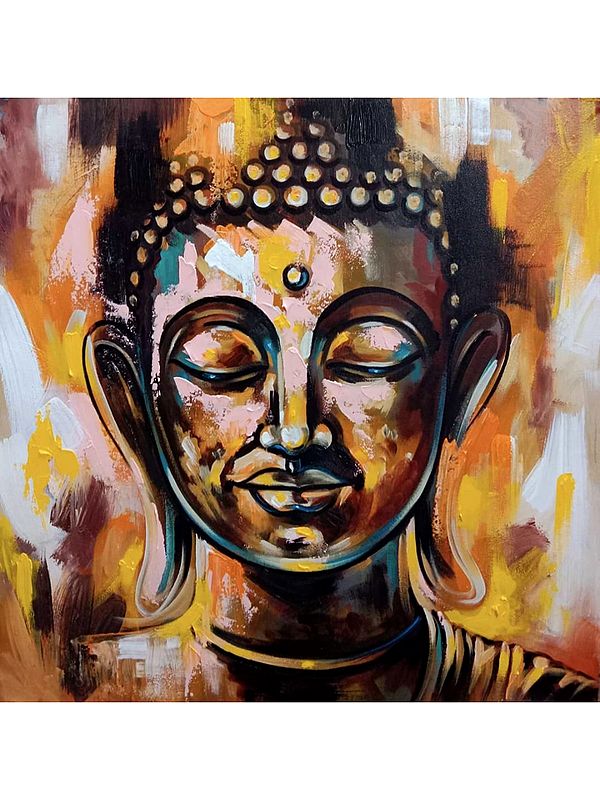 Lord Buddha In Meditation - Abstract | Acrylic On Canvas | By Anant Roop Art Studio