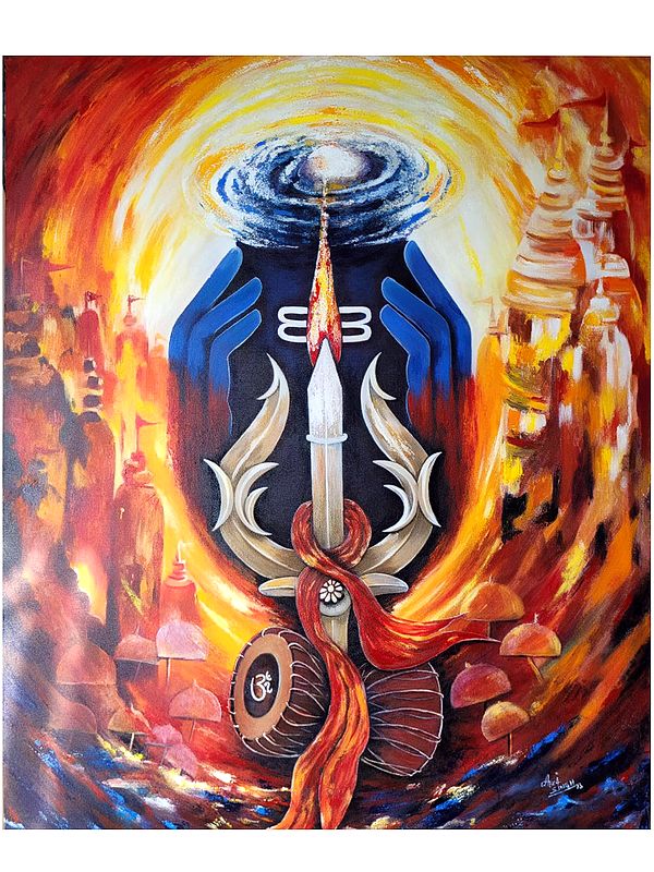 Power Of Shiva | Acrylic On Canvas | By Alka Sengar | Without Frame