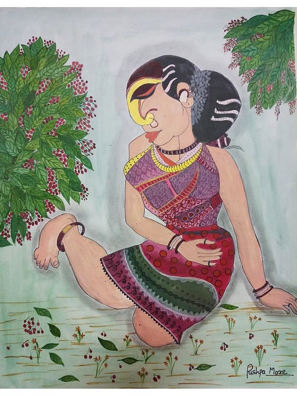 Women Waiting | Acrylic on Canvas | By Pushpa Mahadeo More