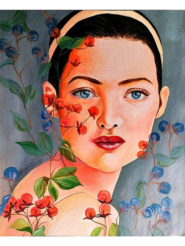 Natural Beauty Of Lady | Acrylic On Oil Sheet | By Megha Chakraborty