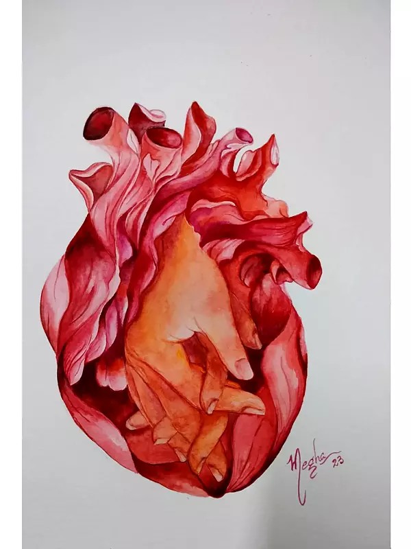 Human Heart with Love | Watercolor on Canson Sheet | By Megha Chakraborty