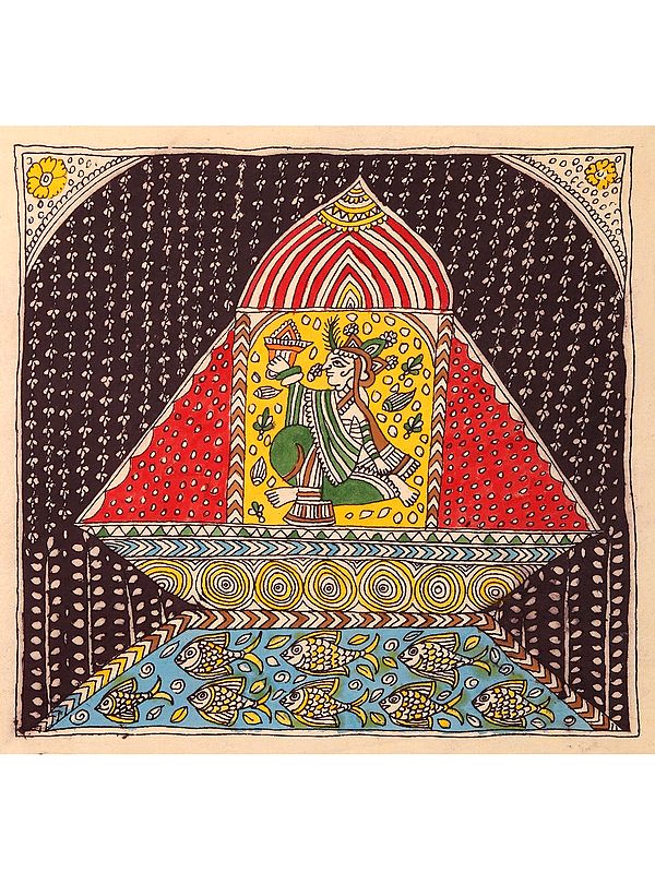Goddess In Temple - Mata Ni Pachedi | Madarpat Cotton | By Dilip Chitara