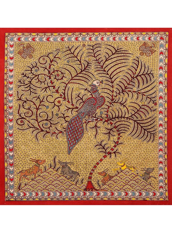 Tree Of Life A Divine Peacock - Mata Ni Pachedi | Madarpat Cotton | By Dilip Chitara