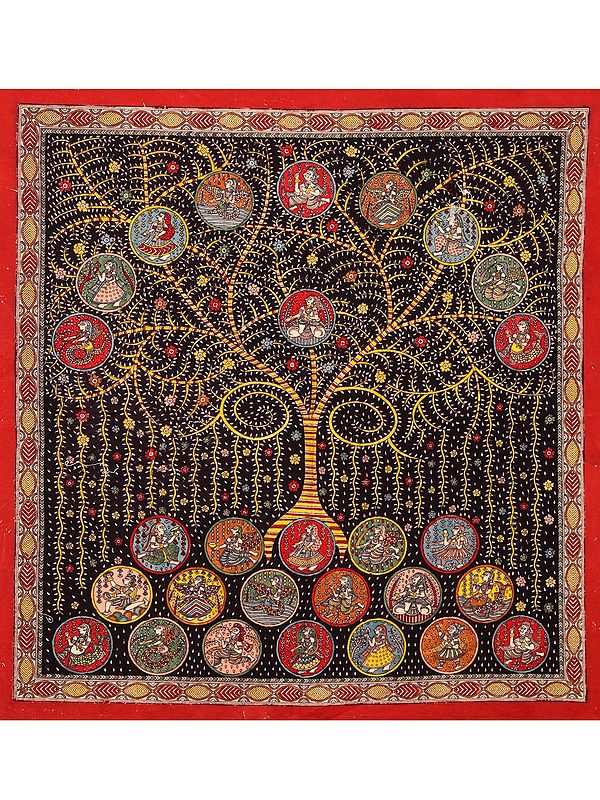 Tree Of Vat Savitri Puja - Mata Ni Pachedi | Madarpat Cotton | By Dilip Chitara