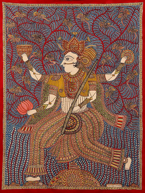 Saraswati Maa - Mata Ni Pachedi | Madarpat Cotton | By Dilip Chitara