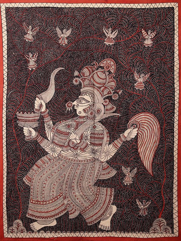Sagat Mata And Tree Of Life - Mata Ni Pachedi | Madarpat Cotton | By Dilip Chitara
