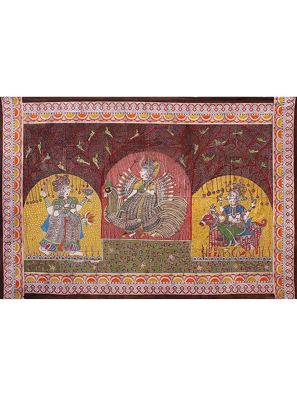 Goddess Bahuchraji Mata - Mata Ni Pachedi | Madarpat Cotton | By Dilip Chitara