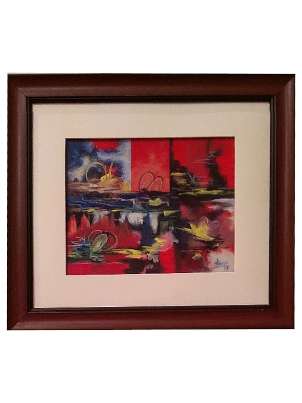 Spreaded Colors | Acrylic On Paper | By Dinesh Attry | With Frame