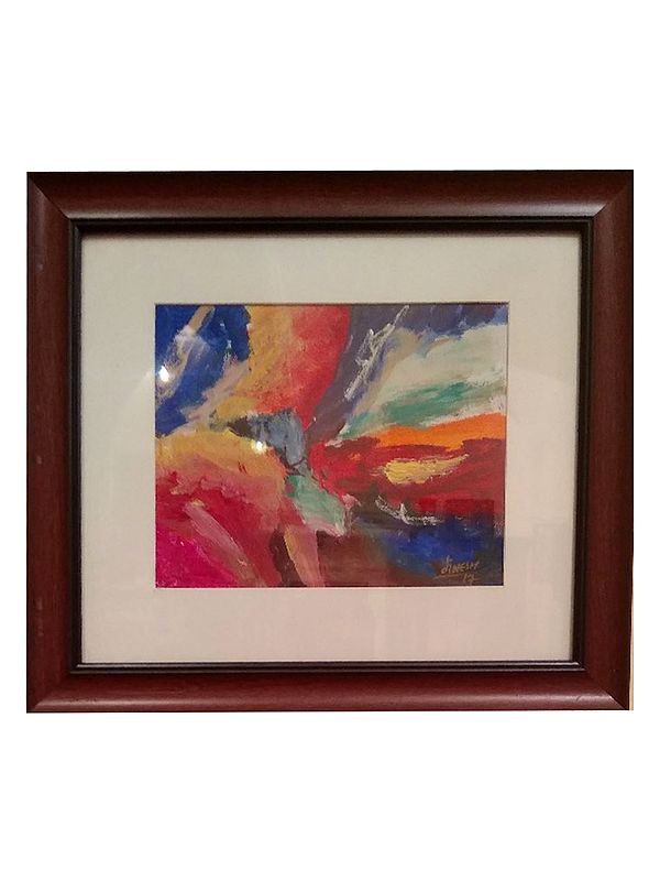 Splash Of Colors | Acrylic On Paper | By Dinesh Attry | With Frame