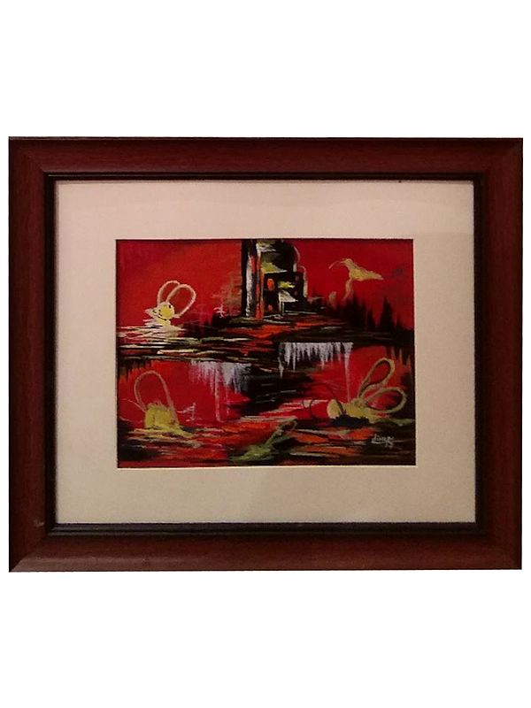 Abstract Landscape | Acrylic On Paper | By Dinesh Attry | With Frame