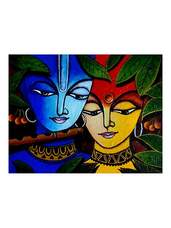 Divine Radha Krishna | Acrylic on Canvas | By Runa Bandyopadhyay
