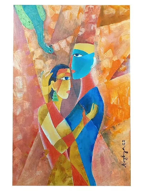 Bond Of Love - A Couple | Acrylic On Canvas | By Arghyapratim Roy