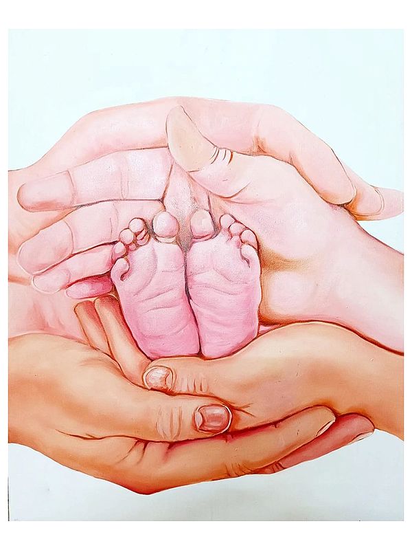 Holding Hands - Family Portrait | Oil On Canvas | By Gulpasha