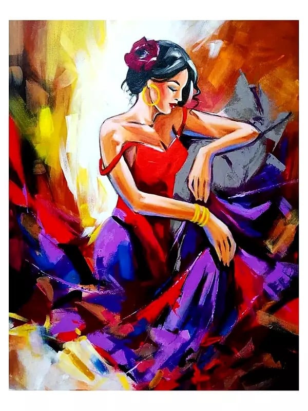 Spanish Flamenco Dancer | Acrylic On Canvas | By Gulpasha