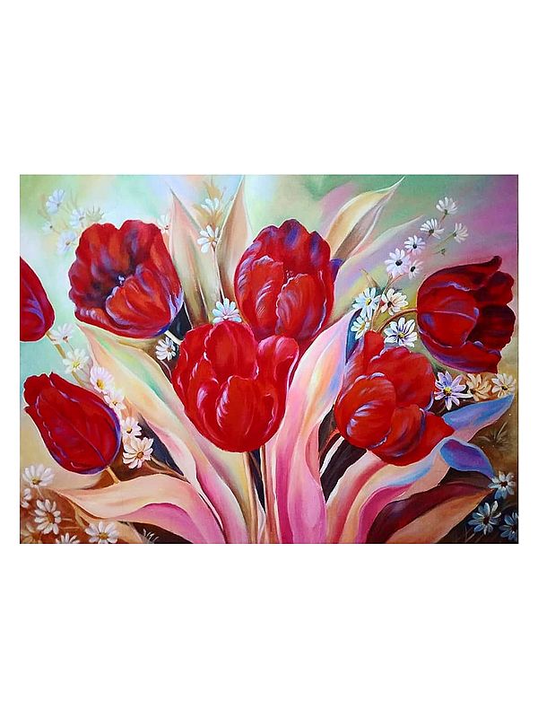 Spring Tulips | Acrylic On Canvas | By Gulpasha