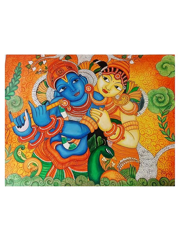 Lord Krishna With Radha | Acrylic On Canvas | By Anupam Upadhyay