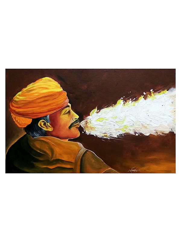 Enjoying Man In Festival | Acrylic On Canvas | By Shankar