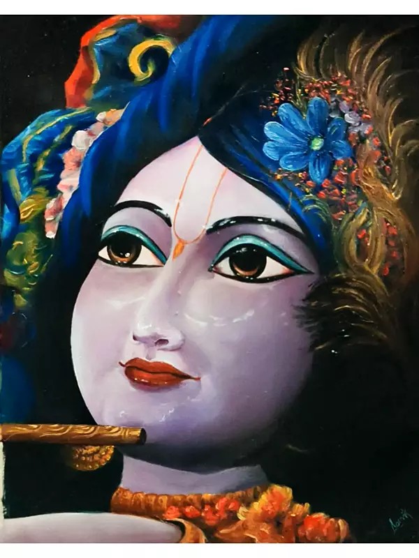 Krishna God | Oil On Canvas  | By Souvik Hazra