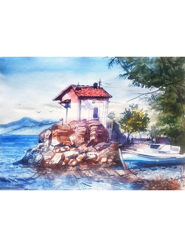 By The Seaside | Watercolor On Fabriano Paper | By Ramesh Sharma