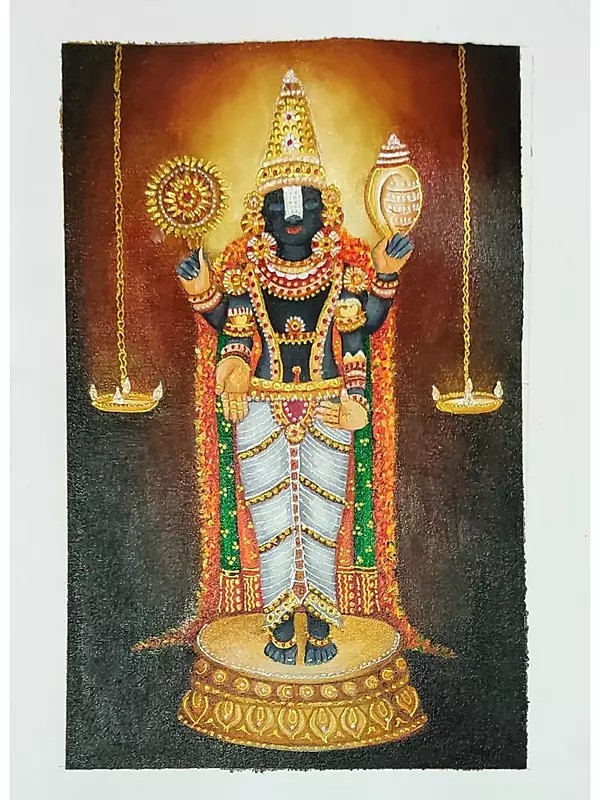 The Tirupati Balaji  | Acrylic On Canvas | By Suhita Banerjee